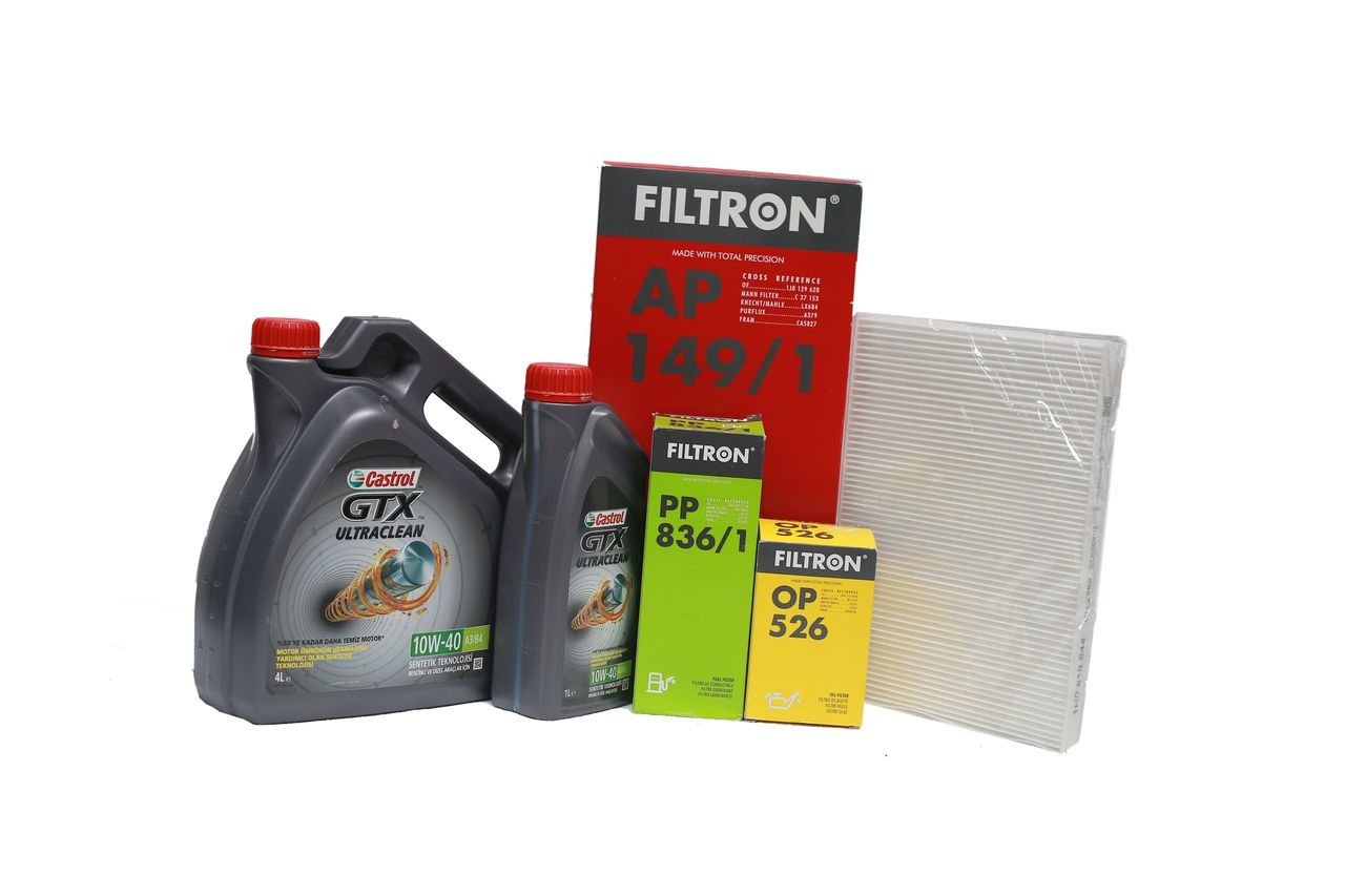 Yağ Bakım Seti (Benzin Filtreli ; 10W40 Castrol Gtx 5 Litre)
