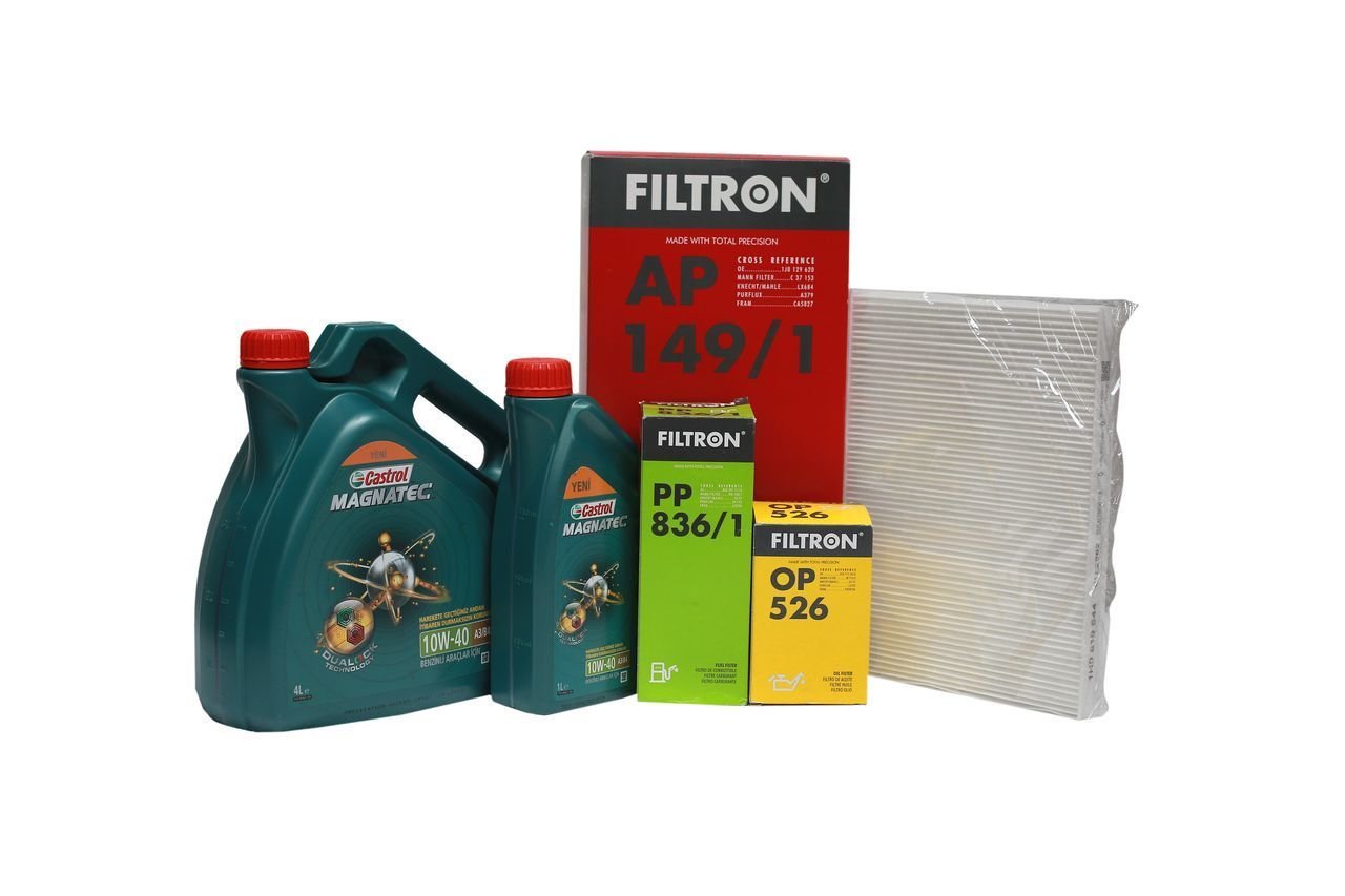 Yağ Bakım Seti (Benzin Filtreli ; 10W40 Castrol Magnetec 5 Litre)