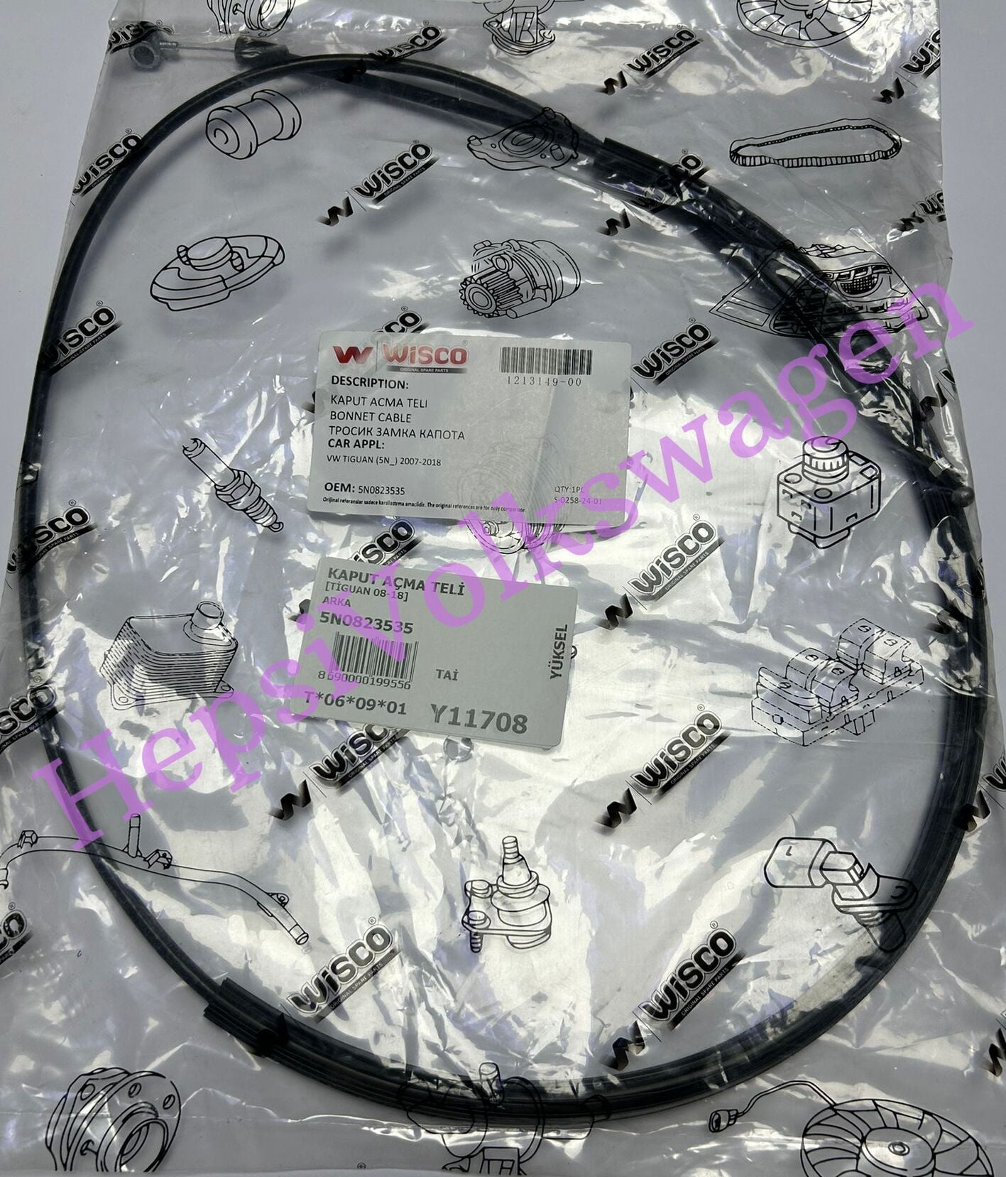 Kaput Açma Teli Arka 5N0823535 Tiguan 12008-2018